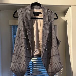 Brown Checkered Women's Vest